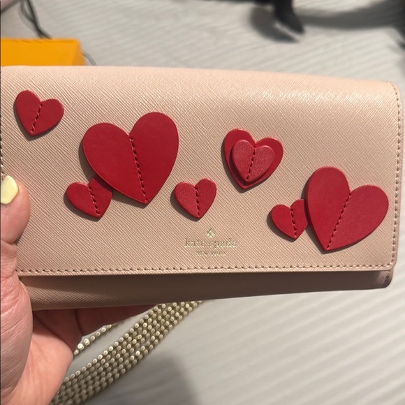 Kate Spade Pink Wallet with Red Heart Accents - Picture 6 of 6